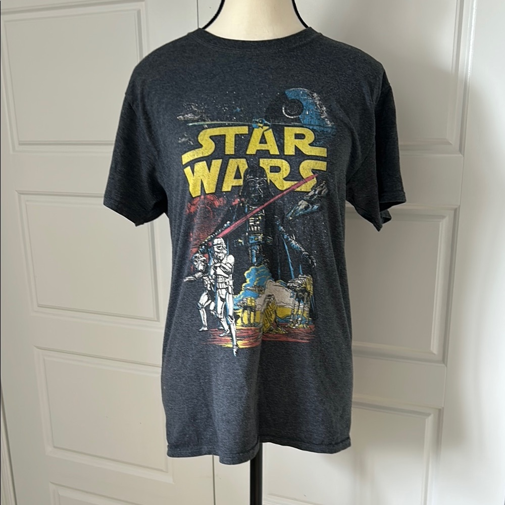 Star Wars Vintage Style Graphic Tee AT-AT Darth Vader Stormtrooper Death Star